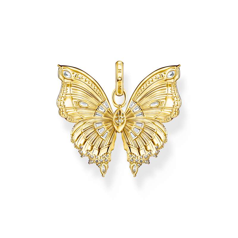 Pendentif THOMAS SABO argent doré jaune papillon oxyde de zirconiums - vue 3