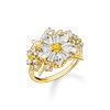 Bague THOMAS SABO  argent doré jaune fleur oxyde de zirconiums - vue V1