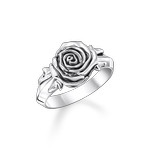 Bague THOMAS SABO argent motif rose - vue 1