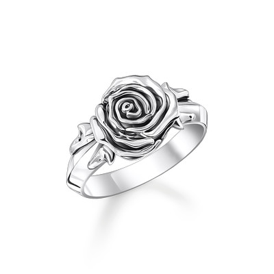 Bague THOMAS SABO argent motif rose - vue 1