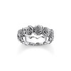 Bague THOMAS SABO argent motif rose - vue V1
