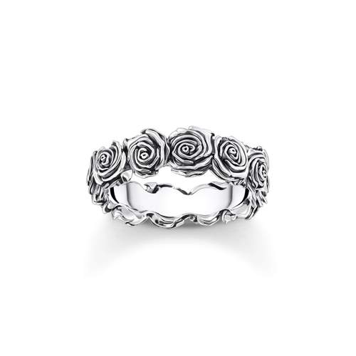 THOMAS SABO silver ring with rose pattern