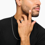 Bague THOMAS SABO argent motif rose - vue porté 2