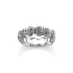 Bague THOMAS SABO argent motif rose - vue 1