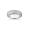 Bague THOMAS SABO argent motif maille serpent - vue V1