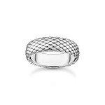 Bague THOMAS SABO argent motif maille serpent - vue 1