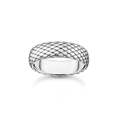 Bague THOMAS SABO argent motif maille serpent - vue 1
