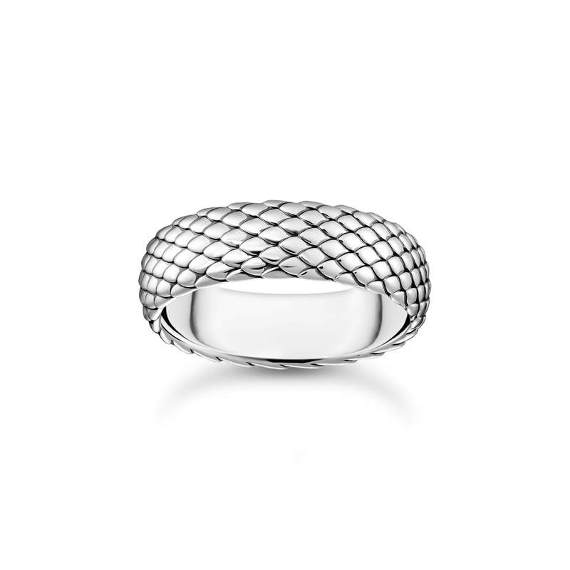 Bague THOMAS SABO argent motif maille serpent - vue 1