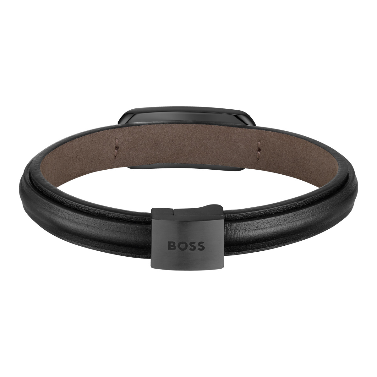 BOSS KODE black leather bracelet - view 2