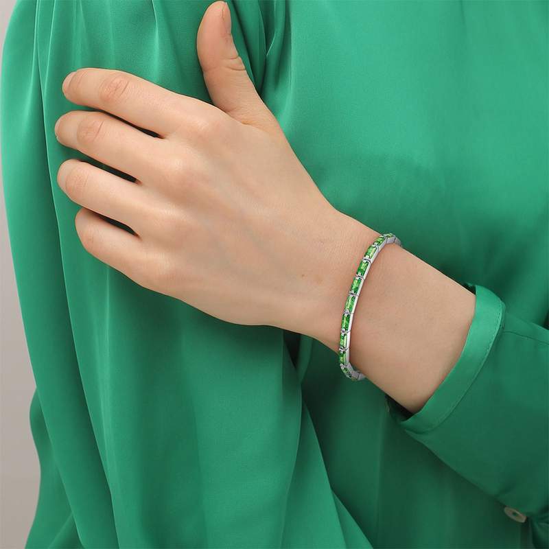 Bracelet LACOSTE DUCHESS acier inoxydable vert - vue porté 1