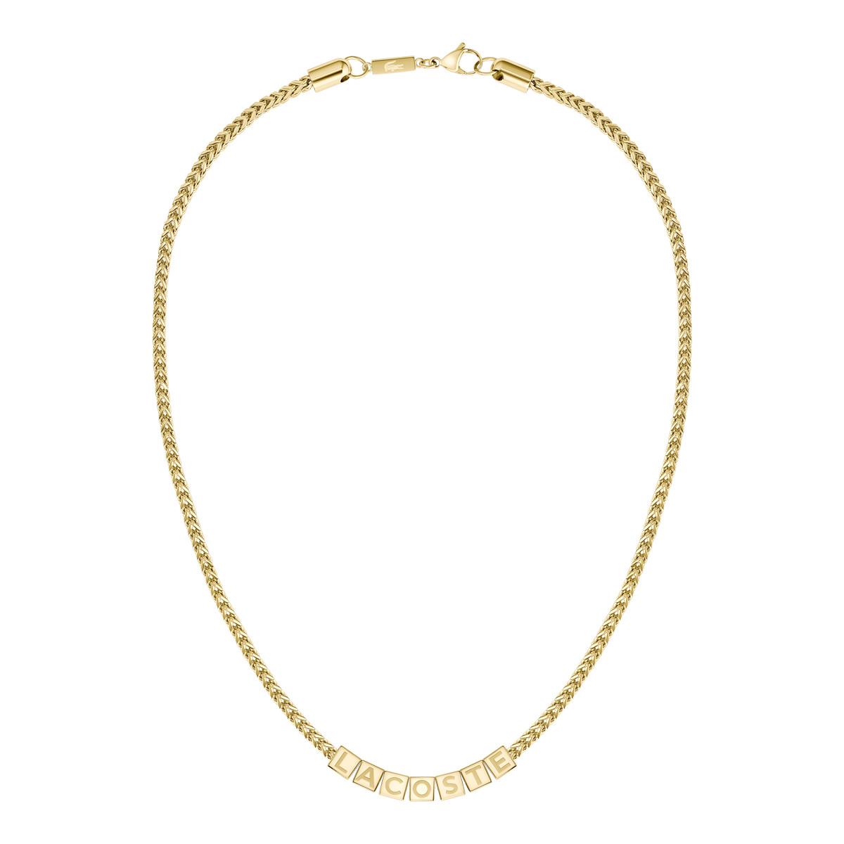 Chaine LACOSTE script acier inoxydable doré