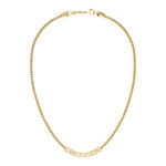 Chaine LACOSTE script acier inoxydable doré - vue 1