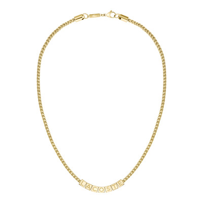 Chaine LACOSTE script acier inoxydable doré
