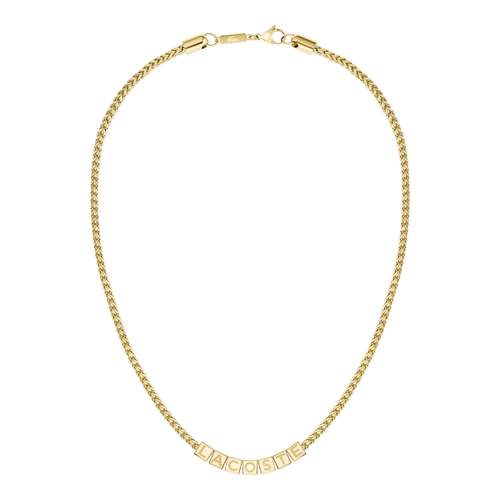 Chaine LACOSTE script acier inoxydable doré