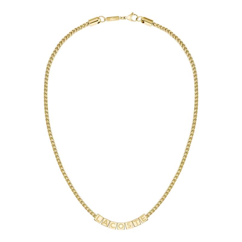 Chaine LACOSTE script acier inoxydable doré - vue 1