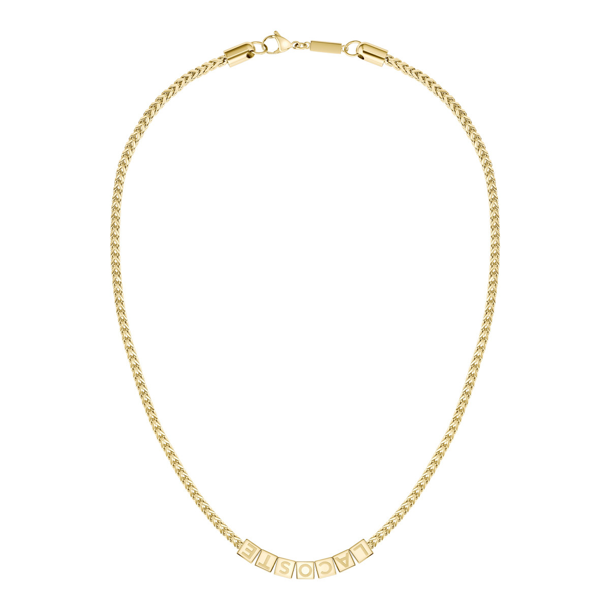 Chaine LACOSTE script acier inoxydable doré - vue 3
