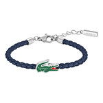 Bracelet LACOSTE CUTIE CROC cuir bleu - vue 1