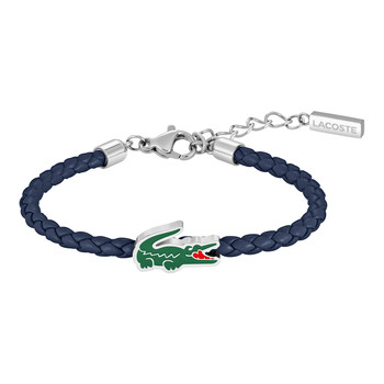 Bracelet LACOSTE CUTIE CROC cuir bleu