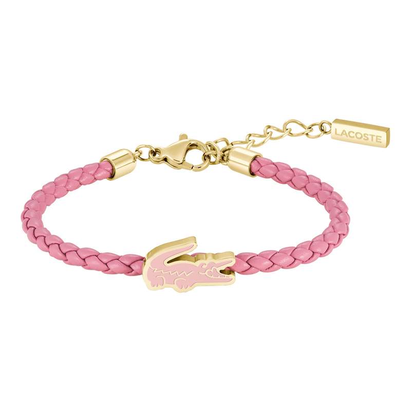 Bracelet LACOSTE CUTIE CROC cuir rose - vue 1