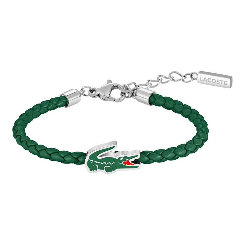 Bracelet LACOSTE CUTIE CROC cuir vert - vue 1