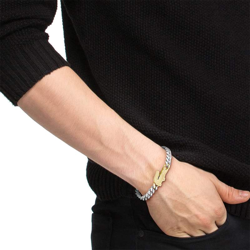 Bracelet LACOSTE ARTHOR acier inoxydable bicolore - vue porté 1