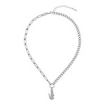 Collier LACOSTE crocodile acier inoxydable - vue 1
