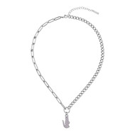 Collier LACOSTE crocodile acier inoxydable