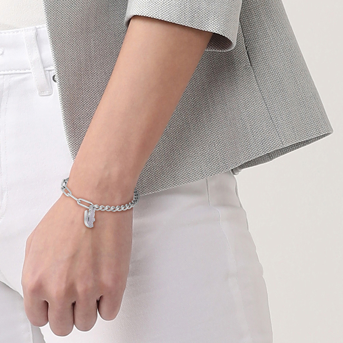 Armband LACOSTE CROCODILE roestvrij staal - gedragen 1