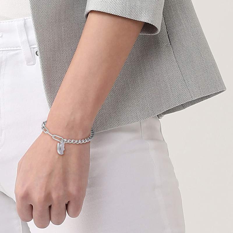 Bracelet LACOSTE CROCODILE acier inoxydable - vue porté 1