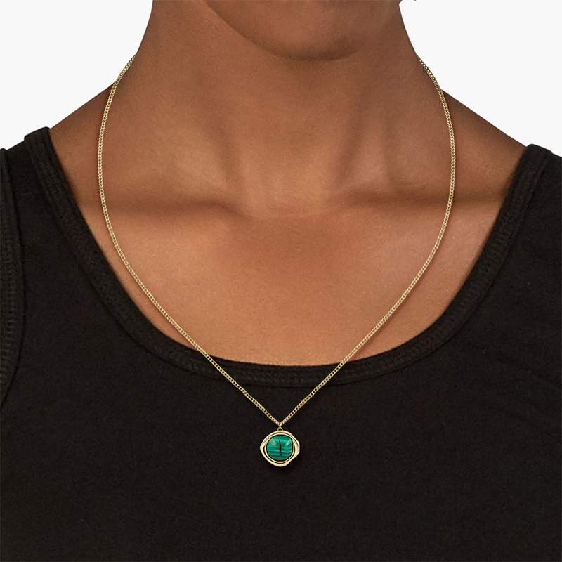 Collier LACOSTE fashion show acier inoxydable bicolore - vue porté 1