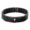 TOMMY HILFIGER ADJUSTABLE CHAIN bracelet in black steel - view V1