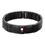 Bracelet TOMMY HILFIGER ADJUSTABLE CHAIN acier noir - vue 1