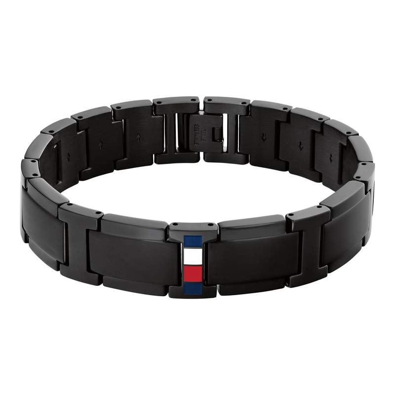 Bracelet TOMMY HILFIGER ADJUSTABLE CHAIN acier noir - vue 1