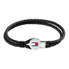 Bracelet TOMMY HILFIGER BRUCE LEATHER cuir noir - vue V1