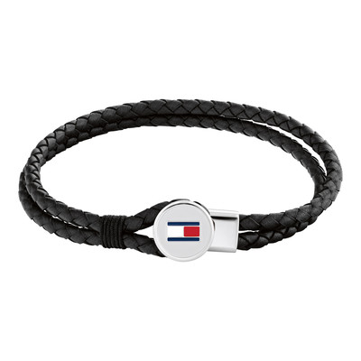 Bracelet TOMMY HILFIGER BRUCE LEATHER cuir noir