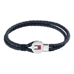 Bracelet TOMMY HILFIGER JAMESON cuir bleu - vue 1