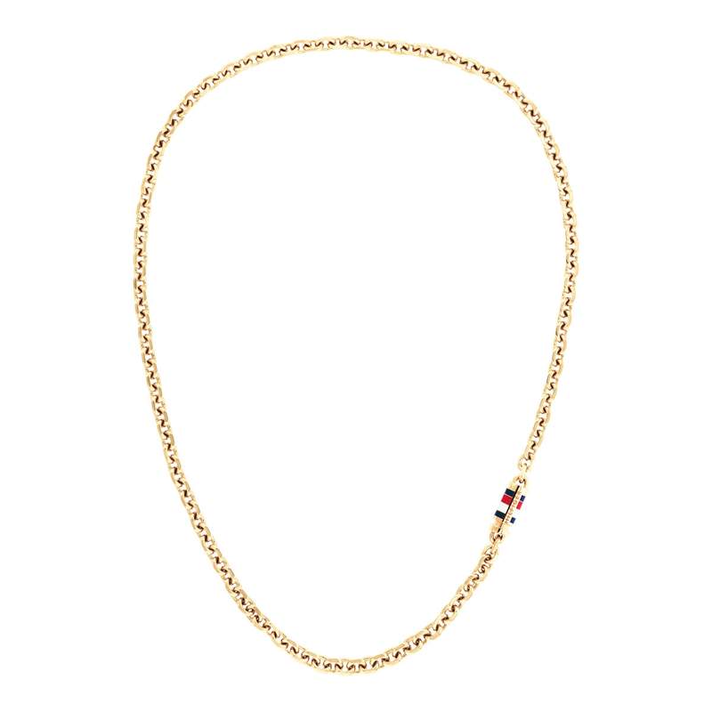 Chaine TOMMY HILFIGER bruce leather acier doré - vue 1
