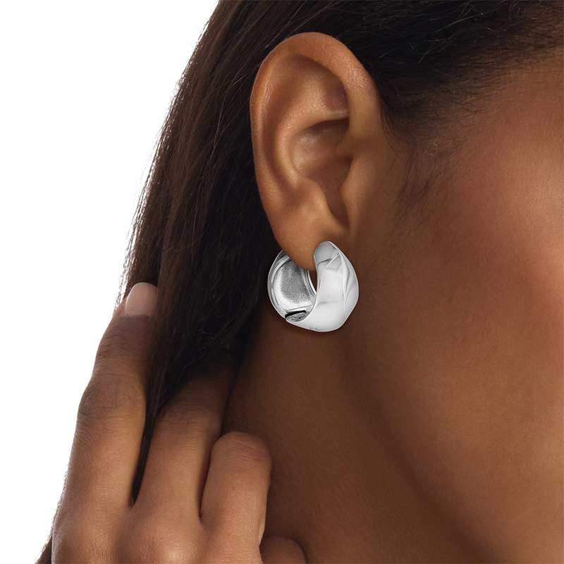 Boucles d'oreilles CALVIN KLEIN DISTINCTIVE ICONS acier - vue porté 1