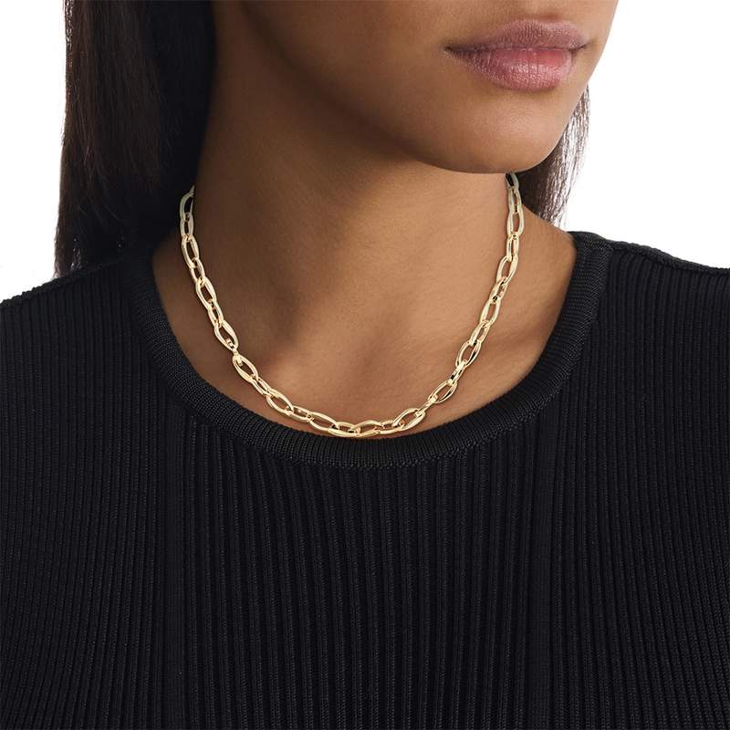 Chaine CALVIN KLEIN distinctive icons acier doré - vue porté 1