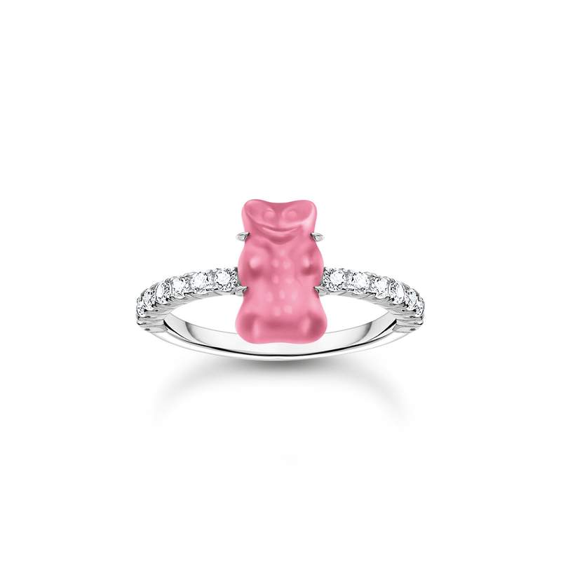 Bague THOMAS SABO Haribo rose argent et zirconium - vue 1