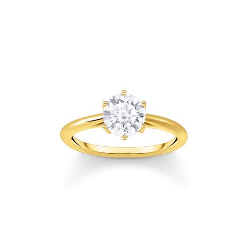 Bague THOMAS SABO plaqué or avec zircon blanc