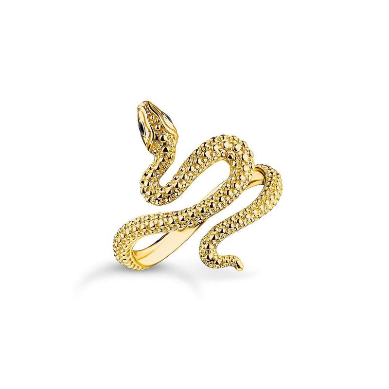 Bague THOMAS SABO argent plaqué or motif serpent - vue 1