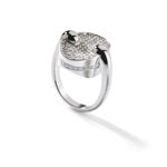 Bague or blanc diamants - vue 1