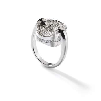 Bague or blanc diamants