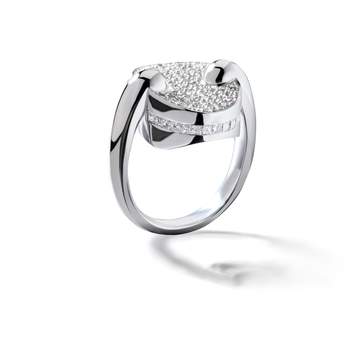 Bague or blanc diamants
