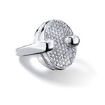 Bague or blanc diamants - vue 3