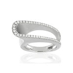 Bague or blanc diamants - vue 1