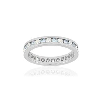 Alliantie van witgoud met diamanten en behandelde blauwe topaas