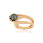 Bague or rose perle de tahiti - vue 1