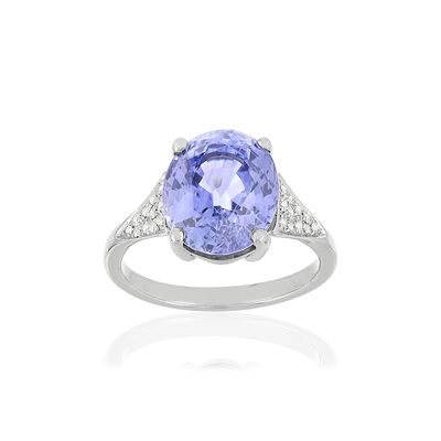 Bague or blanc saphir diamants